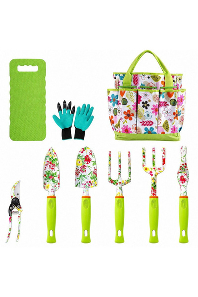 CRACOS Professional multifunctional garden tool set, 9 pieces, metal and plas...