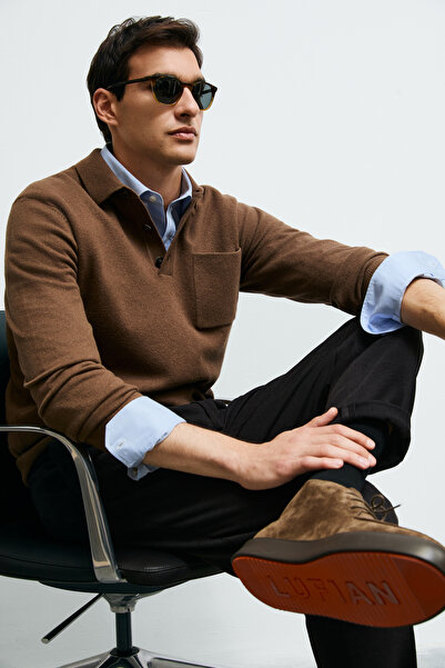 Lufian Olıver Men's Sweater Light Brown