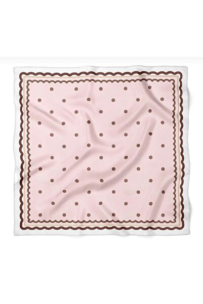 IŞIKTAŞ COLLECTİON Pink Polka Dot Pattern Bandana Scarf 50*50 cm