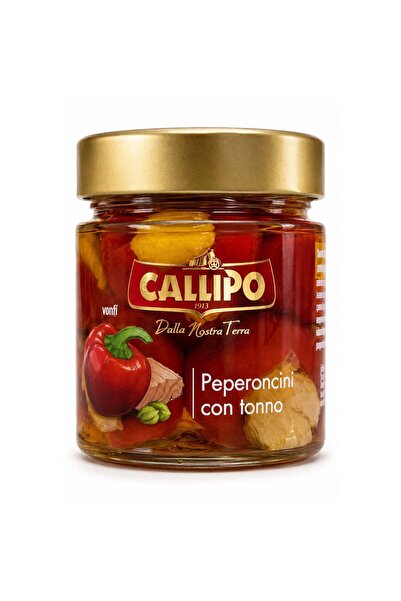 Callipo Ardei roșii peperoncini în ulei de măsline, cu ton, 225g
