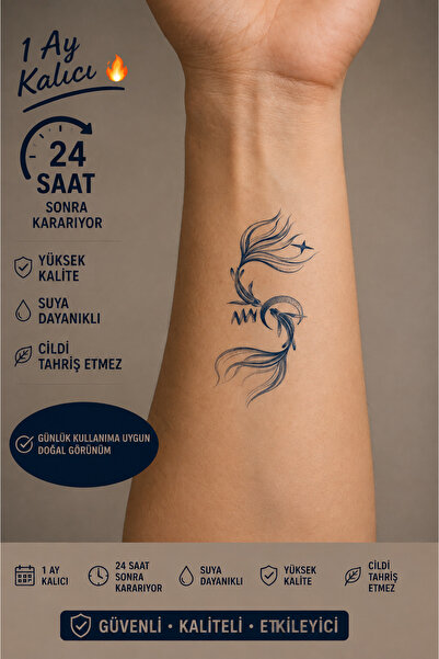 Genel Markalar 1 Aylık Geçici Küçük Balık Döngüsü Dövmesi