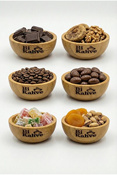 MGEStore 6-Piece Mini Bamboo Bi Coffee Turkish Delight Container, Bamboo Turk...