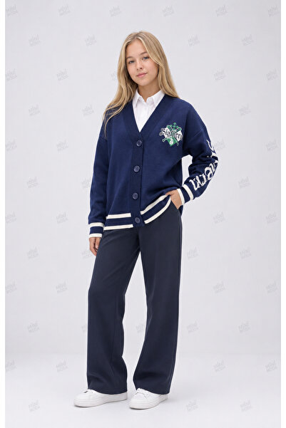 Minimoda Kids Kız Çocuk Düğmeli V Yaka Triko Hırka