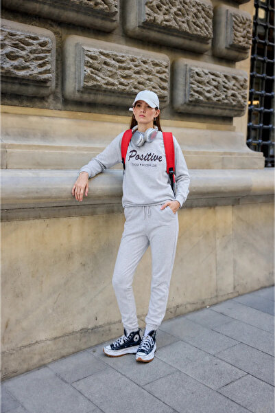 defys Women's Crew Neck Printed 2 Thread Top and Bottom Tracksuit Set