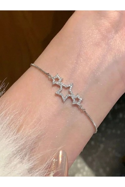Heda Jewelry سوار مرصع بالنجوم - سوار أنيق قابل للتعديل على شكل نجمة