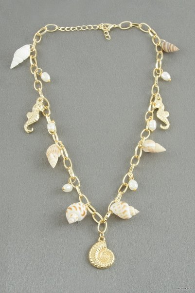 ZERO LAND Concepta Horse of the Sea Shell Ir (233856) Necklace Brown