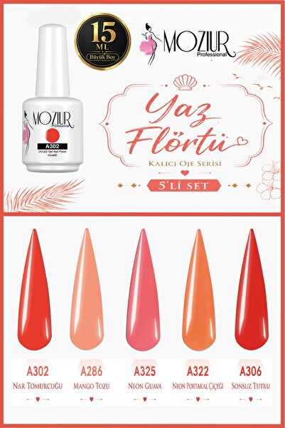 MOZIUR Yaz Flörtü Kalıcı Oje Serisi 15ml Büyük Boy