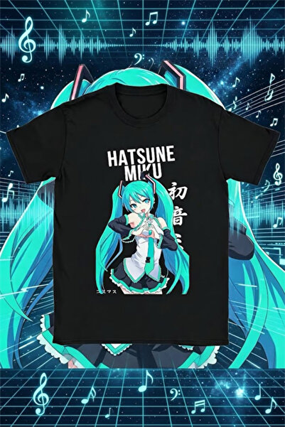 Karakedi Tricou Unisex Negru Anime Hatsune Miku Love
