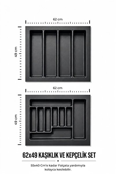 Bürke 62x49 cm Çekmece İçi Kaşıklık Ve Kepçelik Organizer ( 55*40 Cm'e Kadar ...