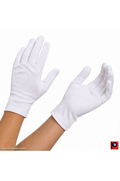 vedat paker giyim sanayi Unisex White Color Waiter Show Ceremony Bandage Glov...
