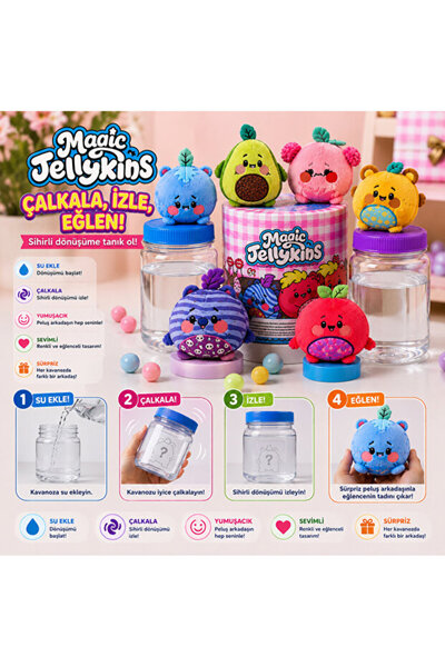 Shoplandu Orjinal Sürpriz Peluş Oyuncak Magic Jellykins Sihirli Dönüşüm Kavan...
