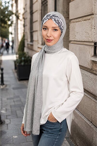 Differenza Crocodile Knot Combed Cotton Shawl - Sport Gray