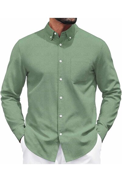 GENERAL Casual Shirt Long Sleeve Button down Shirts for Men Oxford Fabric Dre...