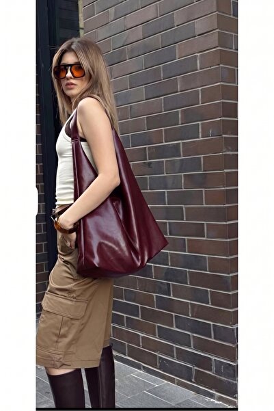 Gogoey Leather Belted Casual Large Volume Women's Hand and Shoulder Bag