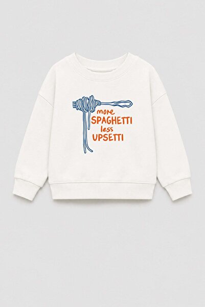 Monila Unisex Çocuk 3 İplik Kumaş Pamuklu Baskılı Sweatshirt