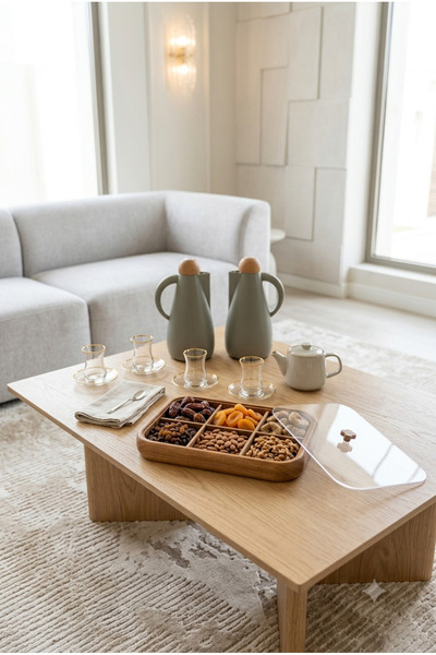 Generic Luxury Hospitality Set - 2 Tea & Coffee Thermoses + Divided Serving T...