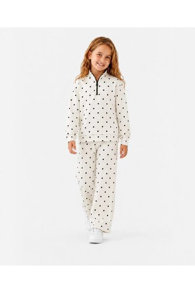 My Hanne Polka Dot Lapel Collar Girls' Set 32459