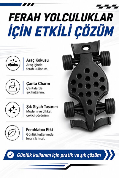 ONLY EVOBEYOND Evo Formula 1 Siyah Araç Kokusu & Çanta Charm