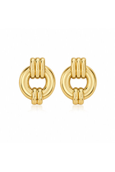 FIERA JEWELRY Stainless Steel Gold Hoop Earrings – Modern Design Women's Earr...