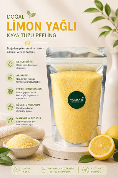 MUMYABİ Limon Yağlı Banyo ve Spa Tuzu | Manikür Pedikür Bakımı İçin Arındırıc...