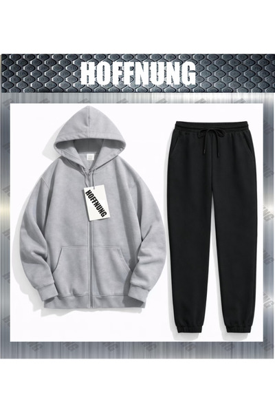 HOFFNUNG UNISEX Casual σετ φόρμας για εξωτερικούς χώρους με ολόσωμο φερμουάρ