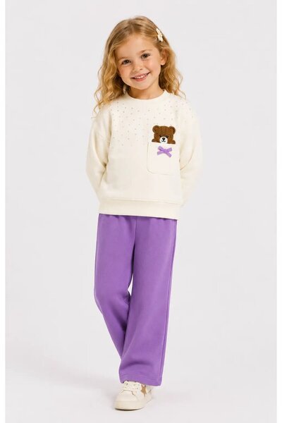 My Hanne Teddy Bear Embroidered Girl's Set 32150