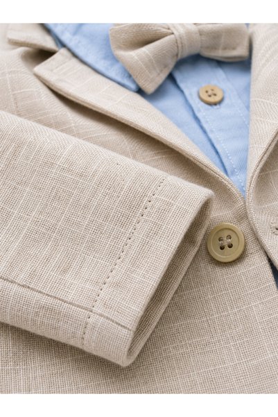 tinytrends Baby Boy Cotton Bodysuit, Jacket, Bow Tie Suit