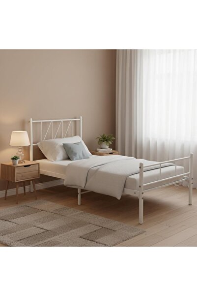 SAHABA Bed Frame, 190 L*90 W Metal Bed with Headboard and Footboard, Easy Set...