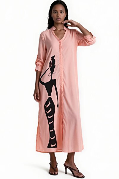 Hiccup Msn Text Printed Long Shirt Dress