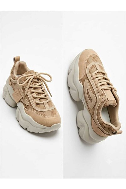 Generic Women's Beige Chunky Sole Casual Sneakers