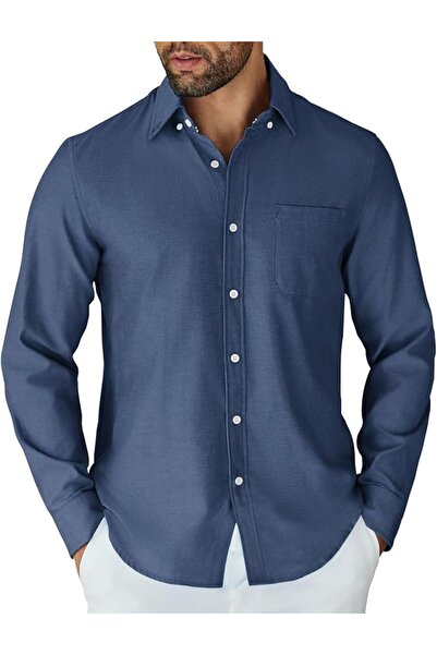 GENERAL Casual Shirt Long Sleeve Button down Shirts for Men Oxford Fabric Dre...