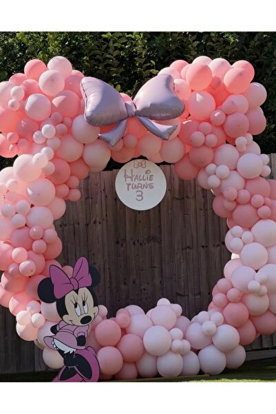 Çemrek Süs Parti Pink Balloon Chain Set with Bow Balloons, 101 Pieces