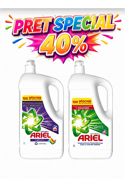 Ariel Set 5L detergent lichid pentru rufe colorate + 5L detergent lichid univ...