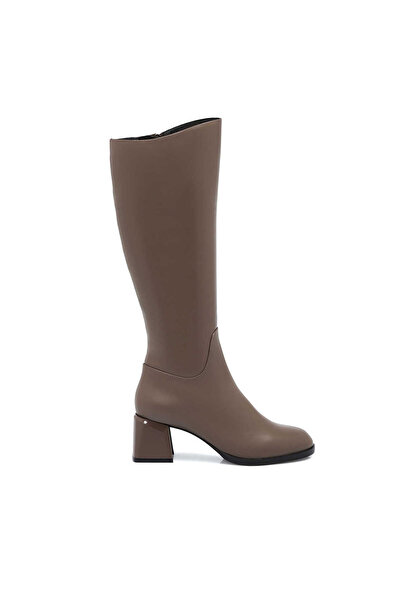 Tergan Vizon Hakiki Deri Kadın Çizme - K25K1CM68262-A44