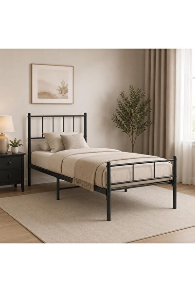 SAHABA Bed Frame, 190 L*90 W Single Metal Bed with Headboard and Footboard, E...