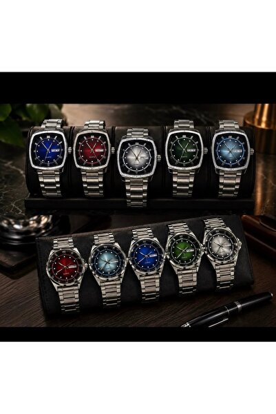 ATKGİYİM Luxury Square Case Steel Band Men's Wristwatch - Casual Classic Meta...