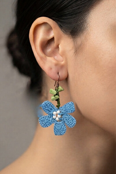 PETEK AKSESUAR Daisy Flower Oya Handmade Ethnic Bohemian Earrings