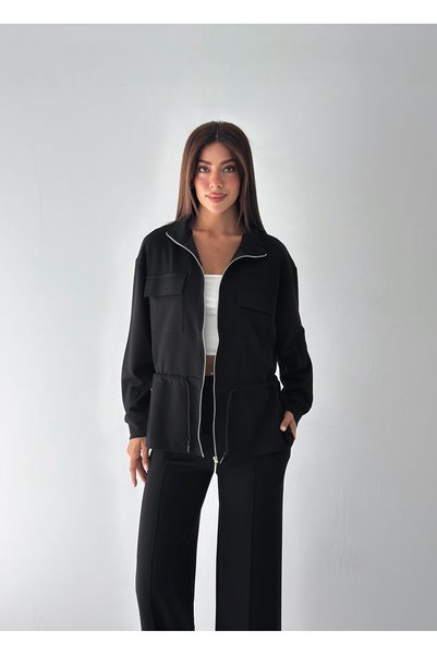 Pukka Women's Modal Zippered High Collar Drawstring Tracksuit Set
