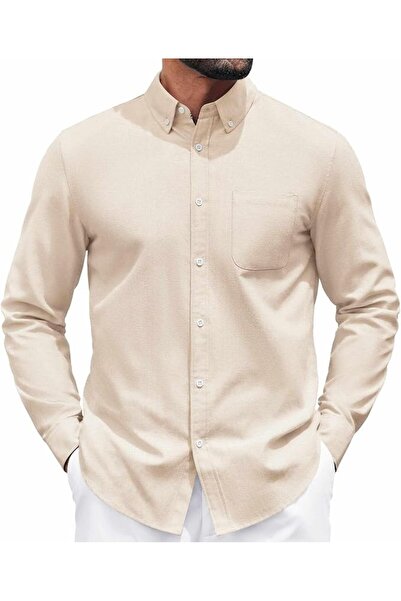 GENERAL Casual Shirt Long Sleeve Button down Shirts for Men Oxford Fabric Dre...