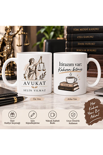 Mutluyol Kişiye Özel İsimli Avukat Kupa Bardak – Avukata Özel Meslek Hediyesi