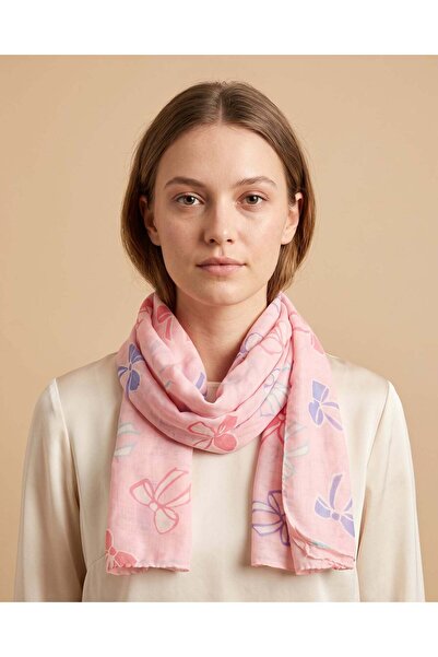 REDTAG Girls Pink Butterfly Printed Scarf