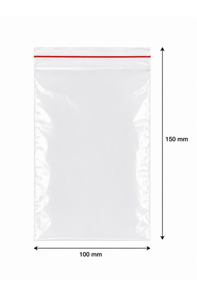 INATECH Set 100 buc Pungi cu Fermoar Ziplock, 100 x 150 mm, 50 my, Transparent