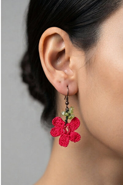 PETEK AKSESUAR Daisy Flower Oya Handmade Ethnic Bohemian Earrings