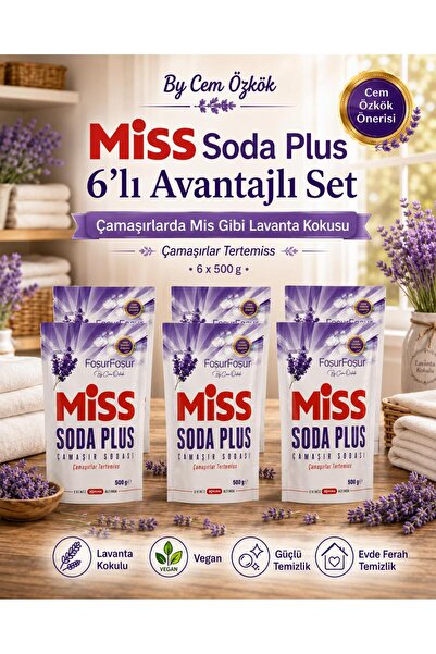 Miss By Cem Özkök Soda Plus Çamaşır Sodası 500 gr Lavanta Kokulu 6'lı Avantajlı Set