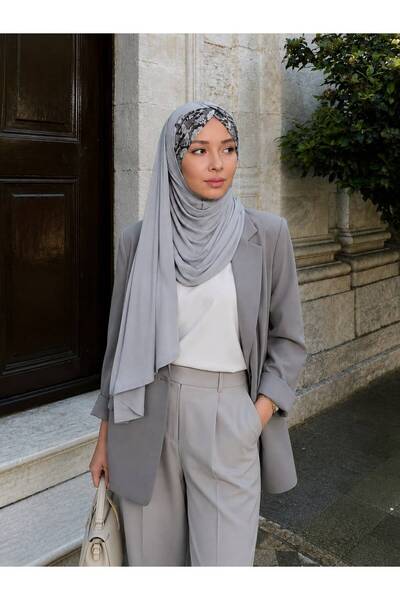 Differenza Crocodile Knot Combed Cotton Shawl - Dark Gray