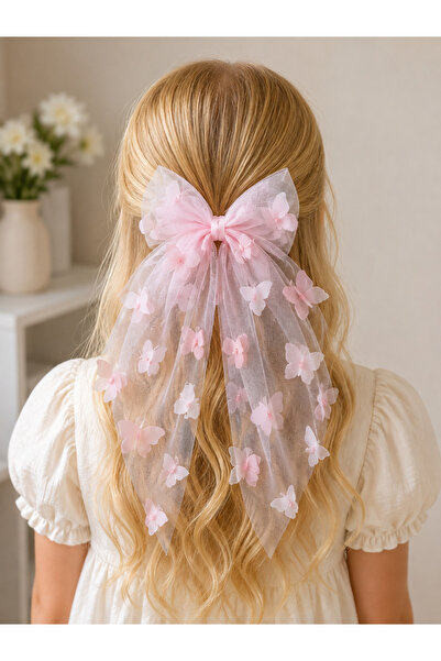 Ugly Duck Butterfly Tulle Bow Clip - Pink Std Pink