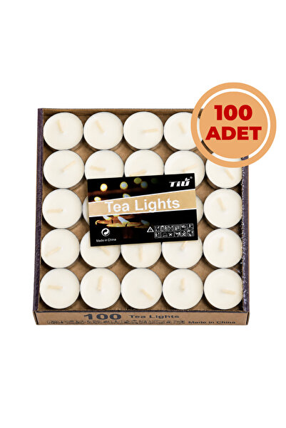Renk İthalat Tealight Mum Beyaz 100 Adet Yüksek Kalite Kokusuz Kullanışlı