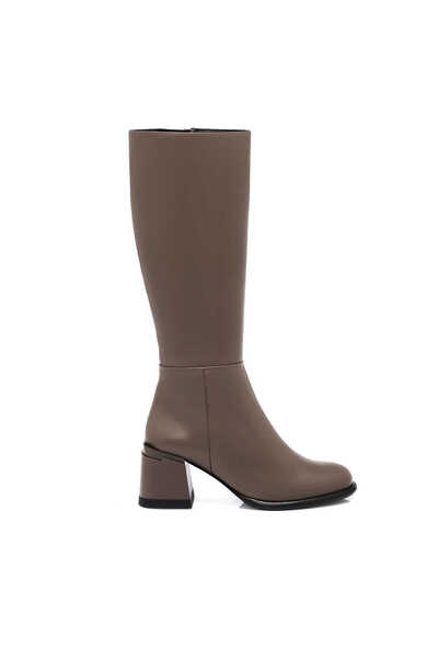 Tergan Vizon Hakiki Deri Kadın Çizme - K25K1CM68258-A44