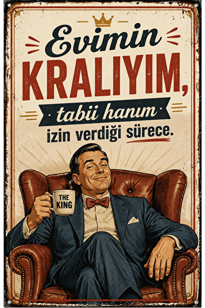 Lucena Ja sam kralj svoje kuće Retro metalni zidni znak Duhovita dekorativna ...