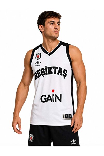 Beşiktaş Umbro Sponsor Baskılı Erkek Basketbol Forması BEYAZ